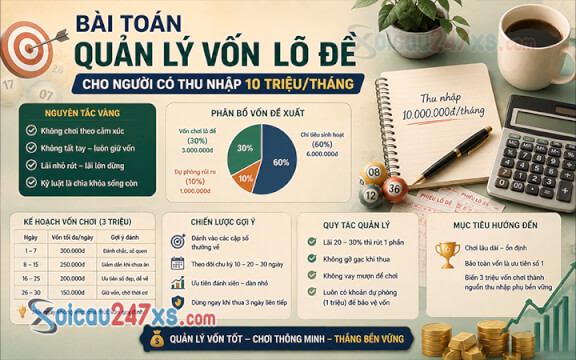 Bài toán quản lý vốn lô đề cho người có thu nhập 10 triệu/tháng