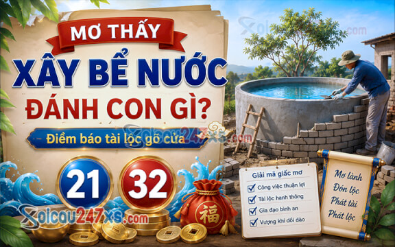 Mơ thấy xây bể nước đánh con gì? Điềm báo tài lộc gõ cửa (21-32)