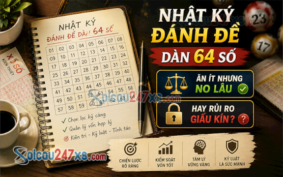 Nhật ký đánh Đề Dàn 64 số: Ăn ít nhưng no lâu hay rủi ro giấu kín?